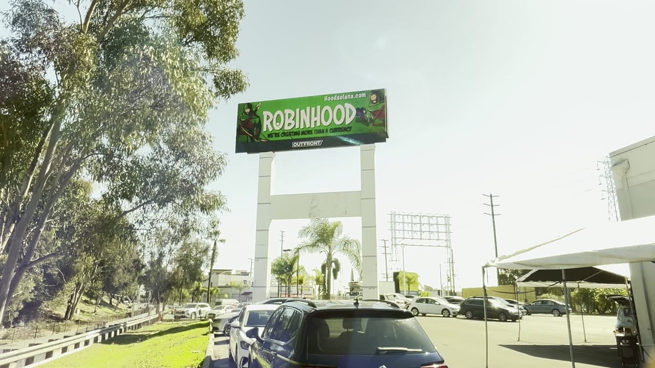 Crypto billboard on Hawthorne Highway, Los Angeles