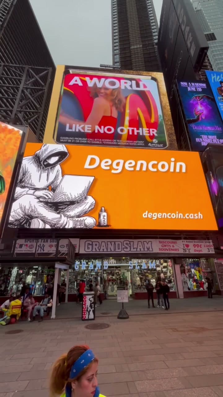 Crypto billboard advertising in Times Square, New York City